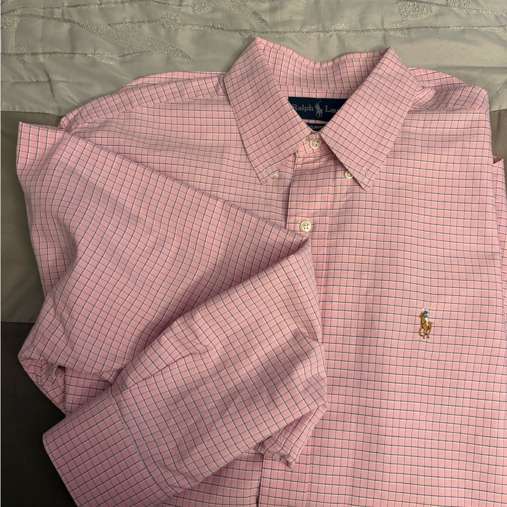 Ralph Lauren Men's Pink Grid Shirt